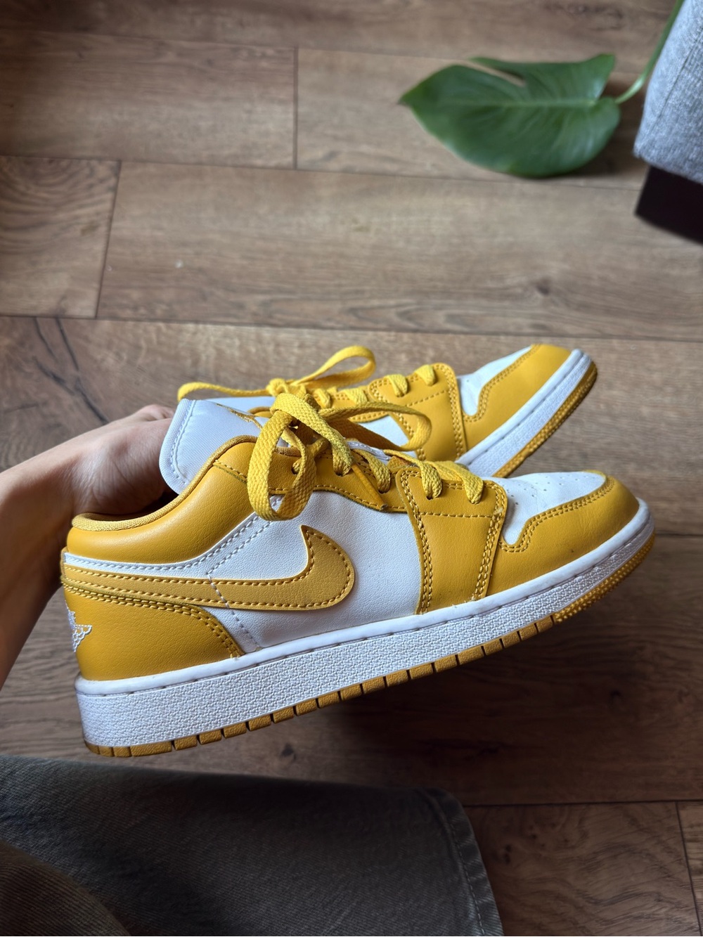 Nike Yellow and White Low-Top Sneakers